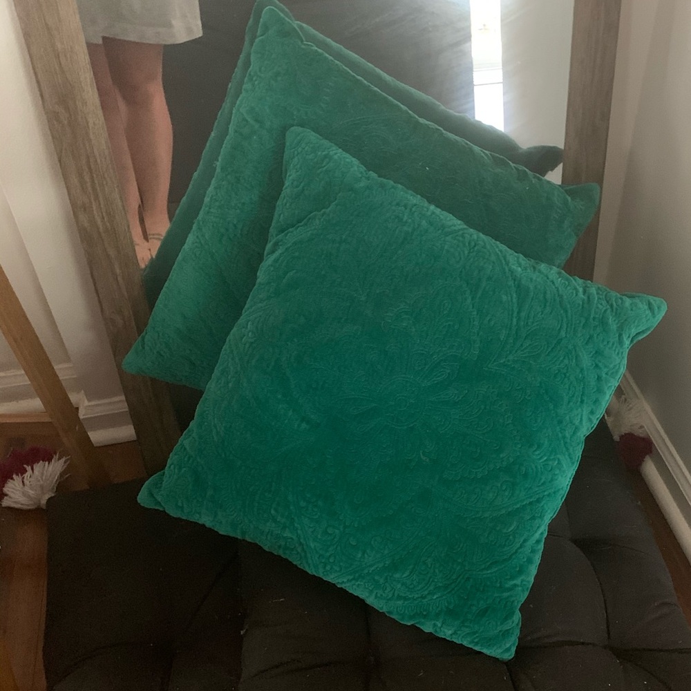Set of 2 opal house indochic green pillows